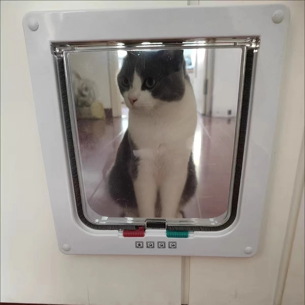 Cat Dog Door Flap Extra with 4 Way Locking Security Flap Door Weatherproof Pet Door Kit for Dog Cat 1005010161302764