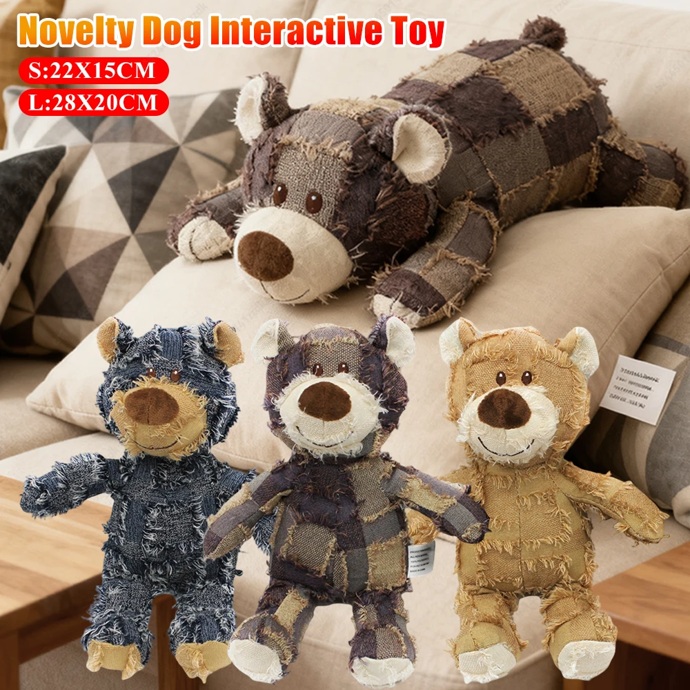 Pet Dog Toys Bear Squeaking Stuffed Toys For Dogs Cat Chew Squeak Toy for Small Dogs Play Funny 1005010165734992