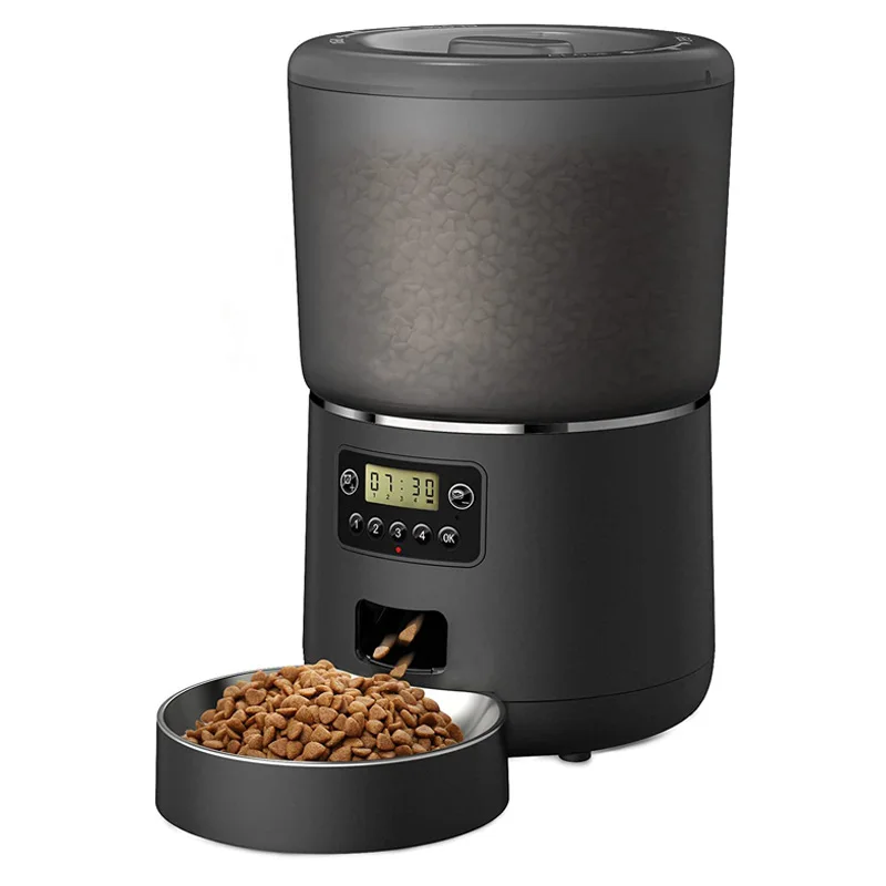 Automatic Cat Feeders, 4L Timed Cat Dry Food Dispenser, Dual Power Supply, Programmable Portion Size 1005010166495401