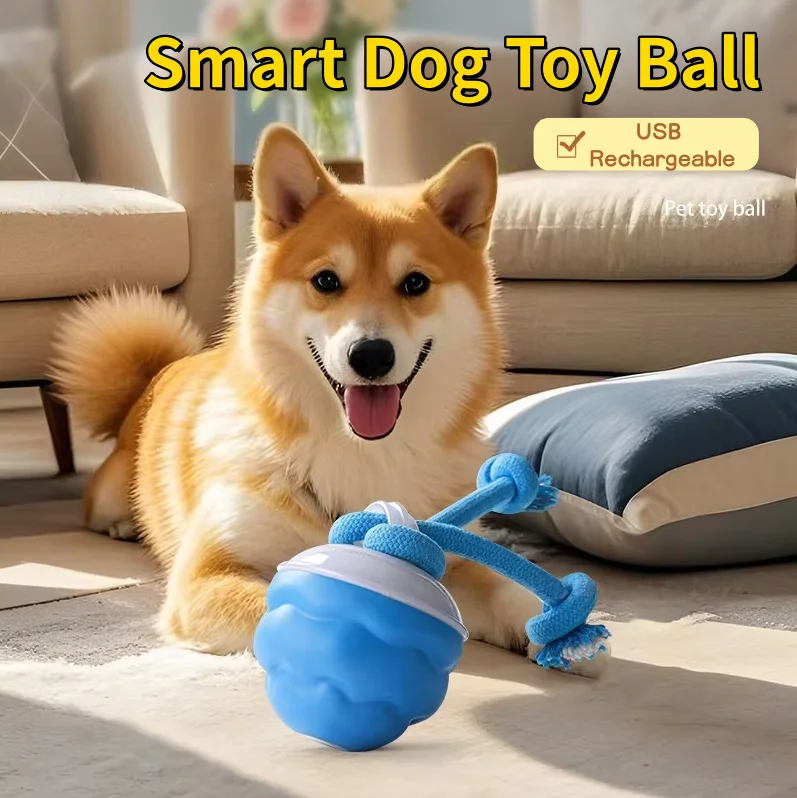 Smart Dog Toy Ball Electronic Interactive Pet Toy Moving Ball Rope USB Automatic Moving Bouncing 1005010167864649