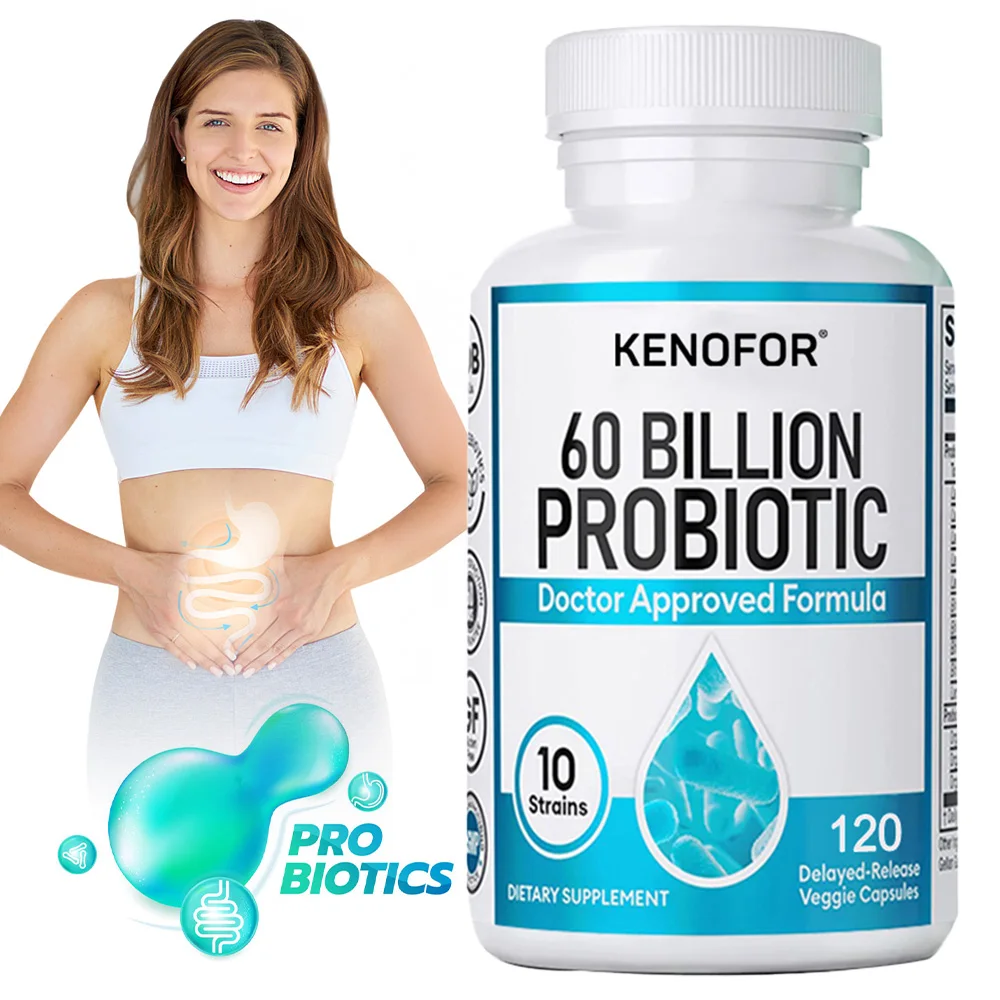 60 Billion Probiotic Supplement, 10 Unique Strains + Organic Prebiotics 1005010170032180