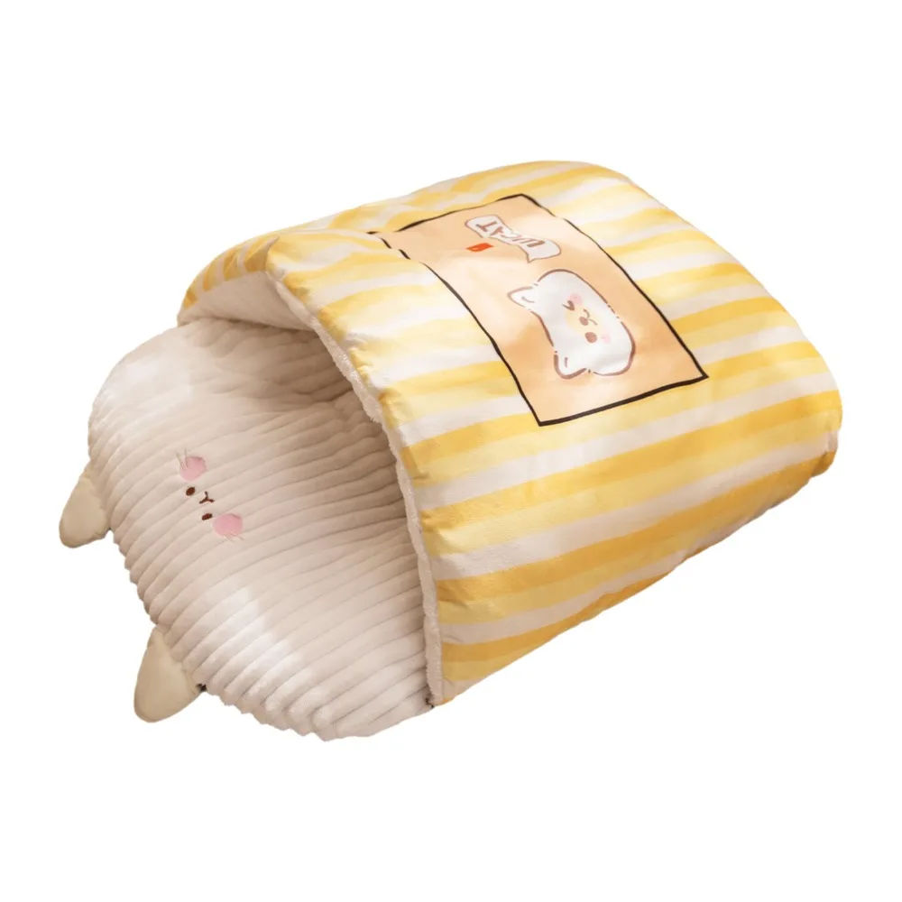 Pet Bed Cartoon 3D Cat Sleeping Bag Semi-Enclosed Warm Comfortable Soft Tunnel Nest Autumn 1005010173781252