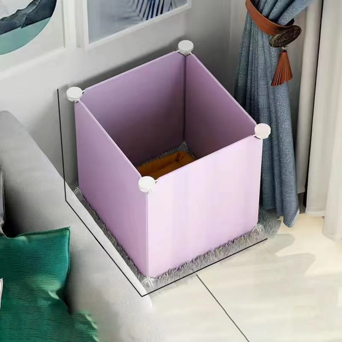 Small and Medium-Sized Animal Enclosure, Dog Fence, Indoor Isolation Net with Toilet 1005010176070776