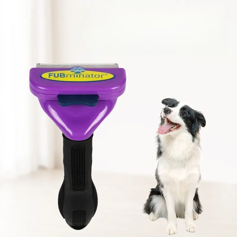 Pet Grooming Brush Deshedding Brush Removes Loose Hair Tangles Cat Comb Shedding Rake Pet Hair 1005010179636313
