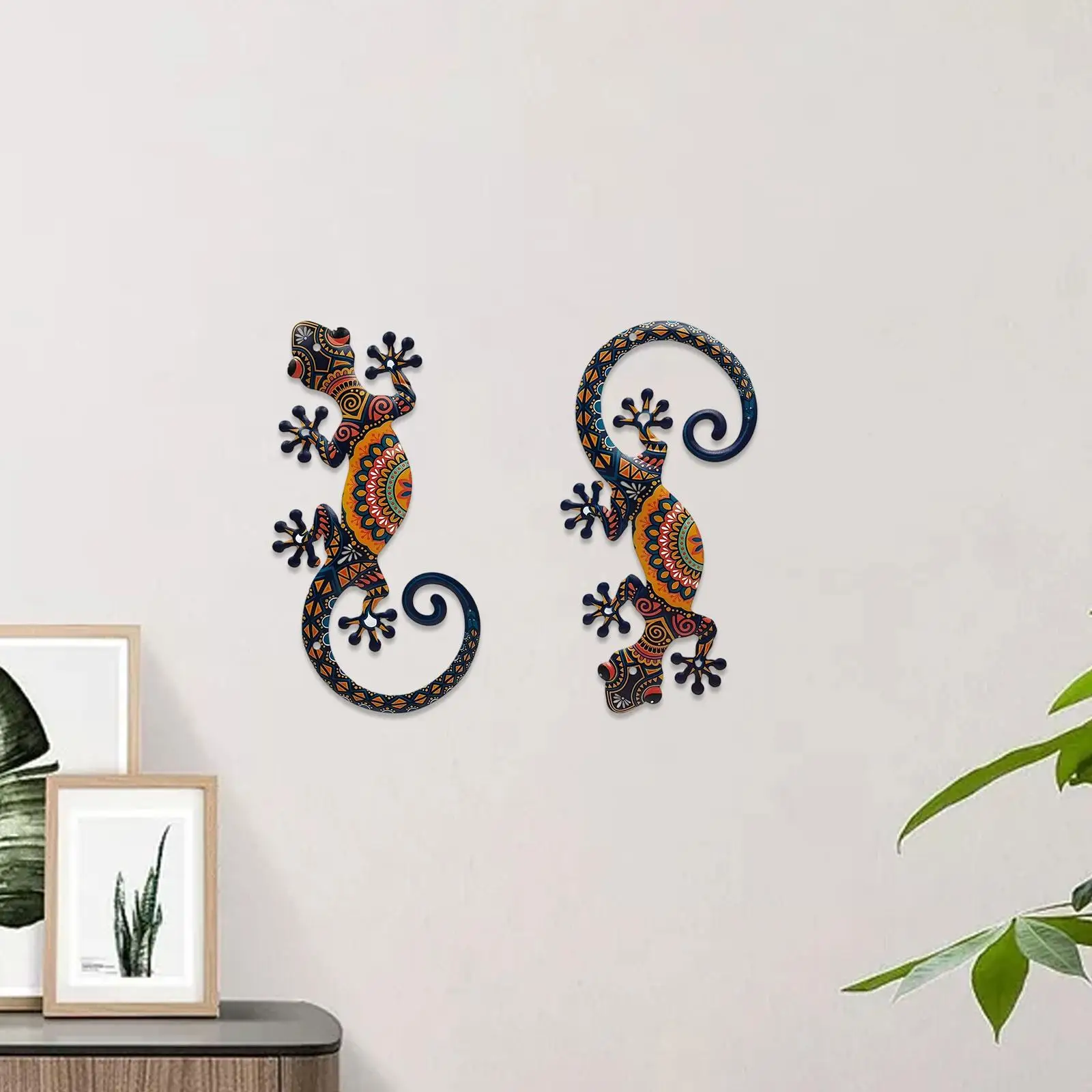 2Pcs Gecko Wall Decor Decorative Hanging Sculpture Gecko Wall Art Outdoor Decoration for Porch 1005010181522433
