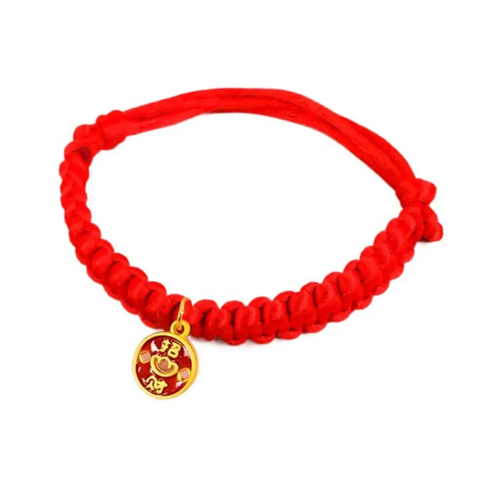 Traditional Red Rope Braided Cat Collar Adjustable Chinese Style Fortune Bell Cat Collar Lucky 1005010181825046