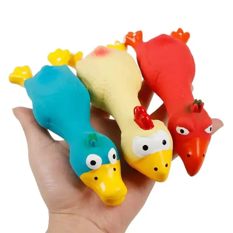 Cute Dog Squeak Toy Latex Chicken Shape Durable Chew for Small-Medium Breeds Interactive Pet 1005010194295798