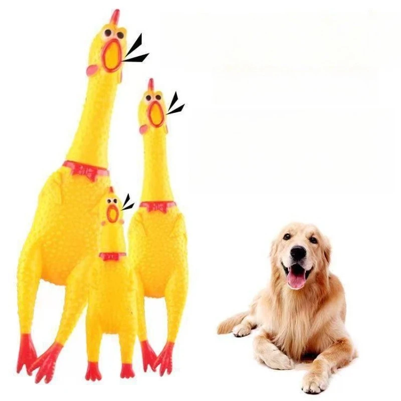 Squeaky Screaming Chicken Pet Toy Funny Molar Chew Rubber Toy Small Large DogPet Squeaker Chew Toys 1005010194930758