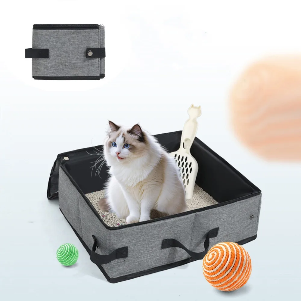 Portable Cat Litter Box, Foldable Travel Tray, Waterproof Oxford Fabric for Cats Cat Toilet 1005010196627034