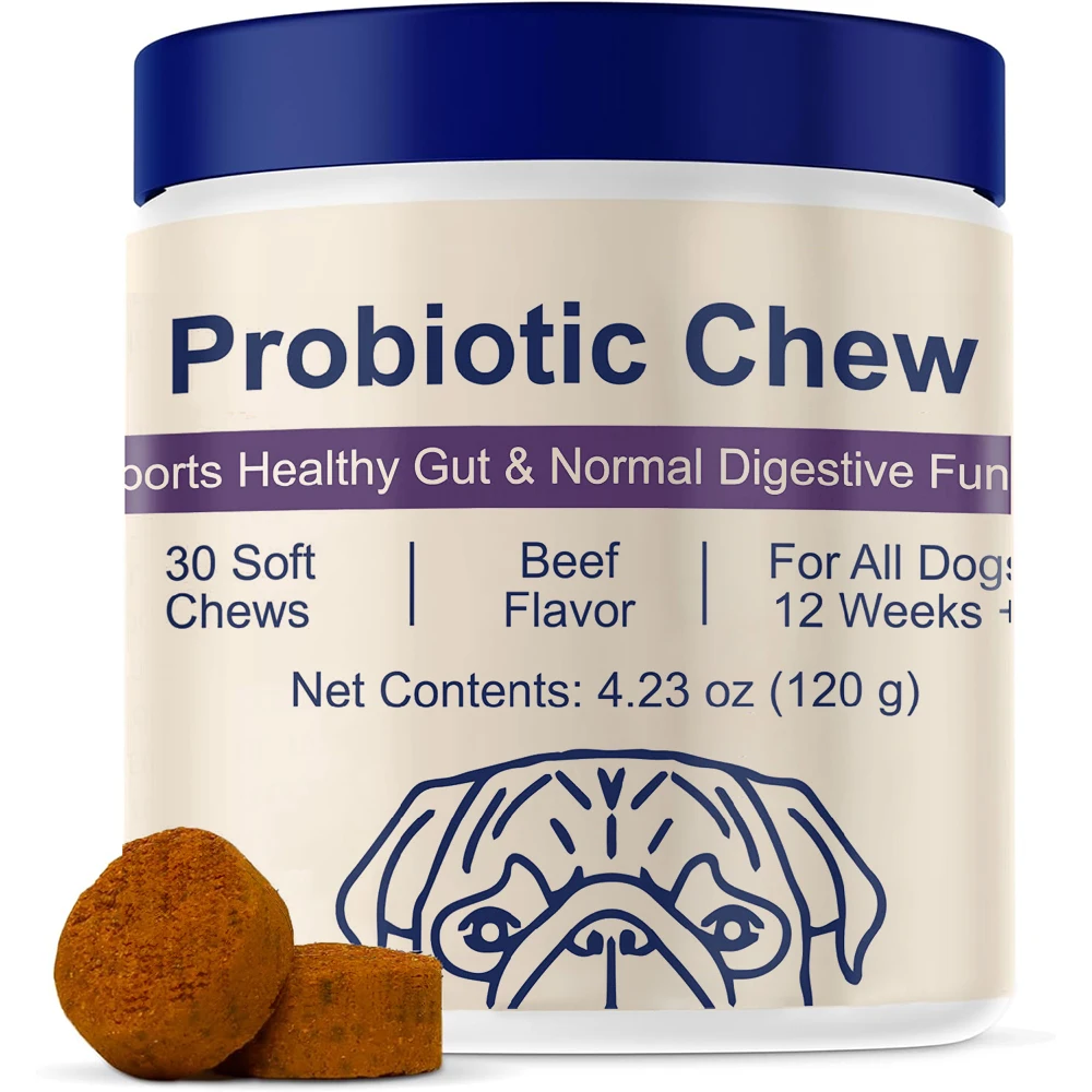 Probiotics Chew for Dogs 12 Weeks+, Support Gut Health, Occasional Diarrhea 1005010199490264