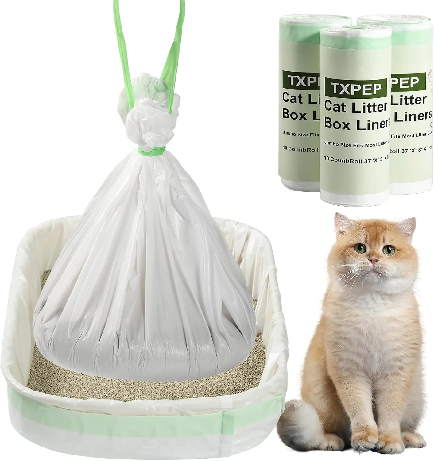 1-5 Roll Box Liners Jumbo Thicken Cat Litter Bags Tear Resistant Litter Liners Heavy Duty Cat Pan 1005010208027216