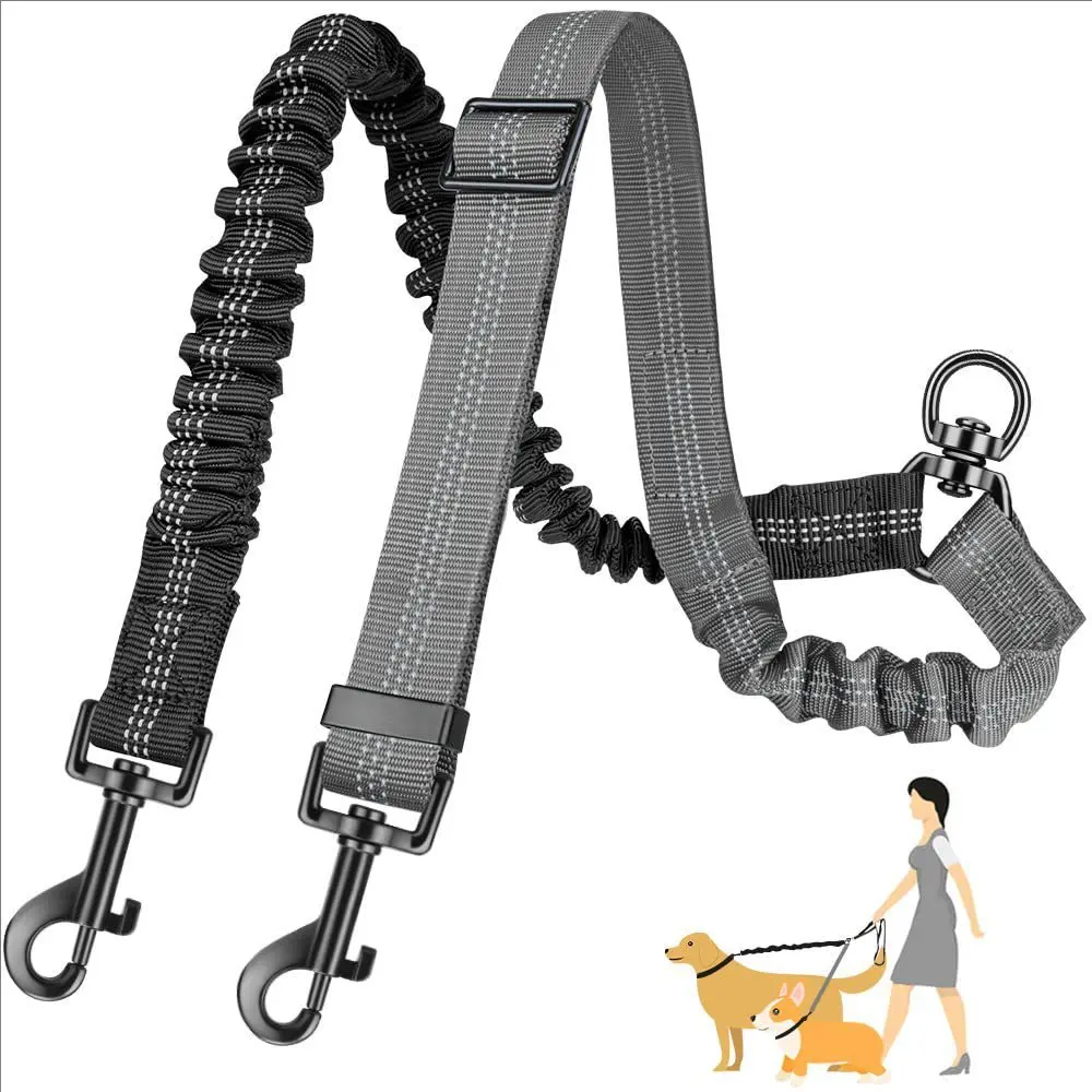 Pet Dog Double Leashes Dog Leash Rope Elastic Extended Pet Leash Belt Outdoor Training for Two 1005010216392839