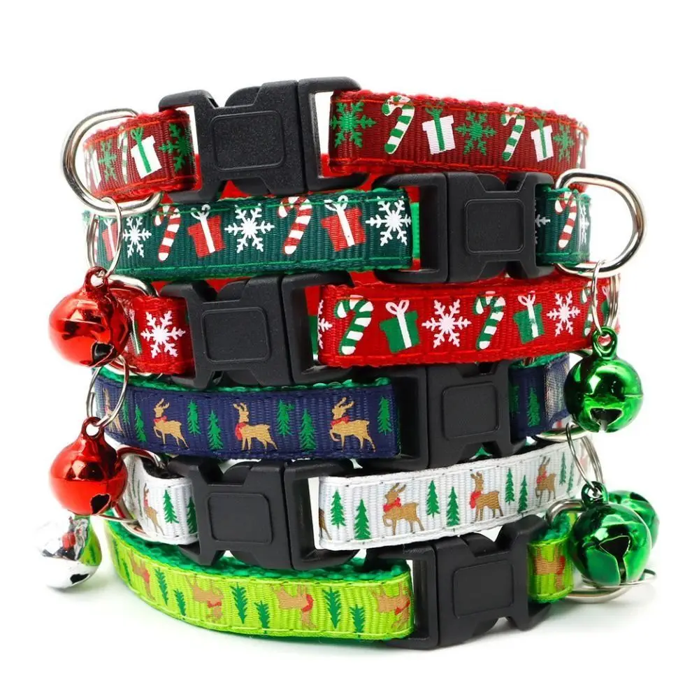 With Bell Christmas Cat Collar Polypropylene Snowflake/Elk Deer Pattern Christmas Pet Collar 1005010221733521