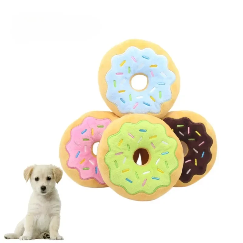 Dog Toys Donut Plush Soundmaking Cute Toy Pets Dog Squeaky Sound Funny Interactive Bite-Resistant 1005010226155572
