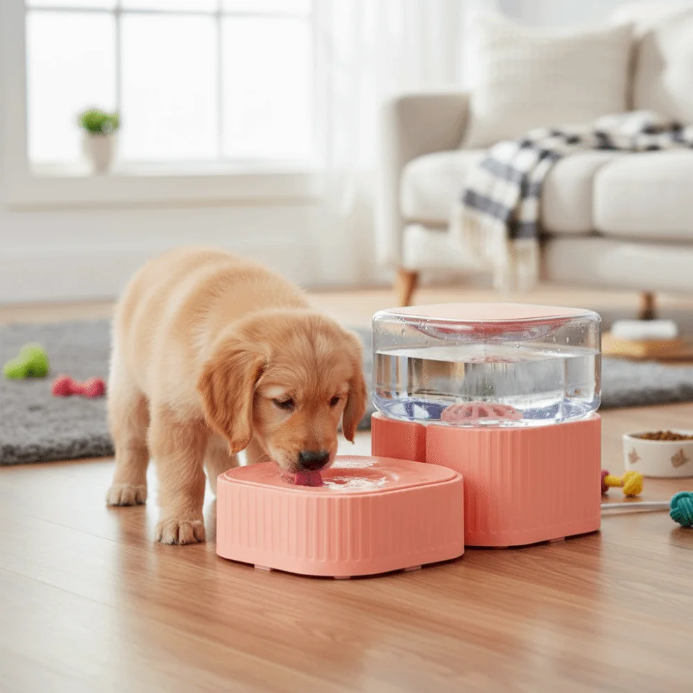 Non-slip Automatic Pet Feeder Drinking Fountain Detachable Pet Water Feeder Plastic Cat Water 1005010229040111