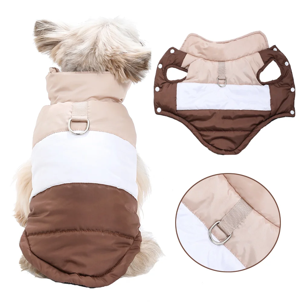Dog Clothes For Autumn Winter Warm Pets Jacket With D-ring Outdoor Waterproof Puppy Vest Coat For 1005010236075124