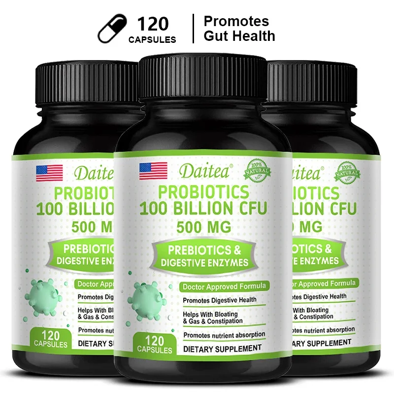 Organic Probiotics Capsules Supplement 100 Billion CFU 500mg Probiotics Helps Gut Health 1005010238523483
