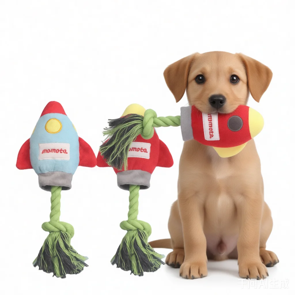Rocket Shaped Plush Dog Toy Bite Resistant Chew Toy Corduroy Materia Suitable for Small Large Dogs 1005010242236595