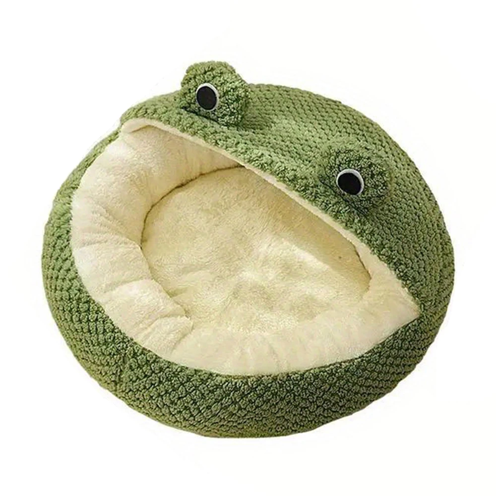 Winter Cat Cave Bed Adorable Frog Shape Pet Nest Comfortable Breathable Warmth Sleeping Beds Cat 1005010242824035