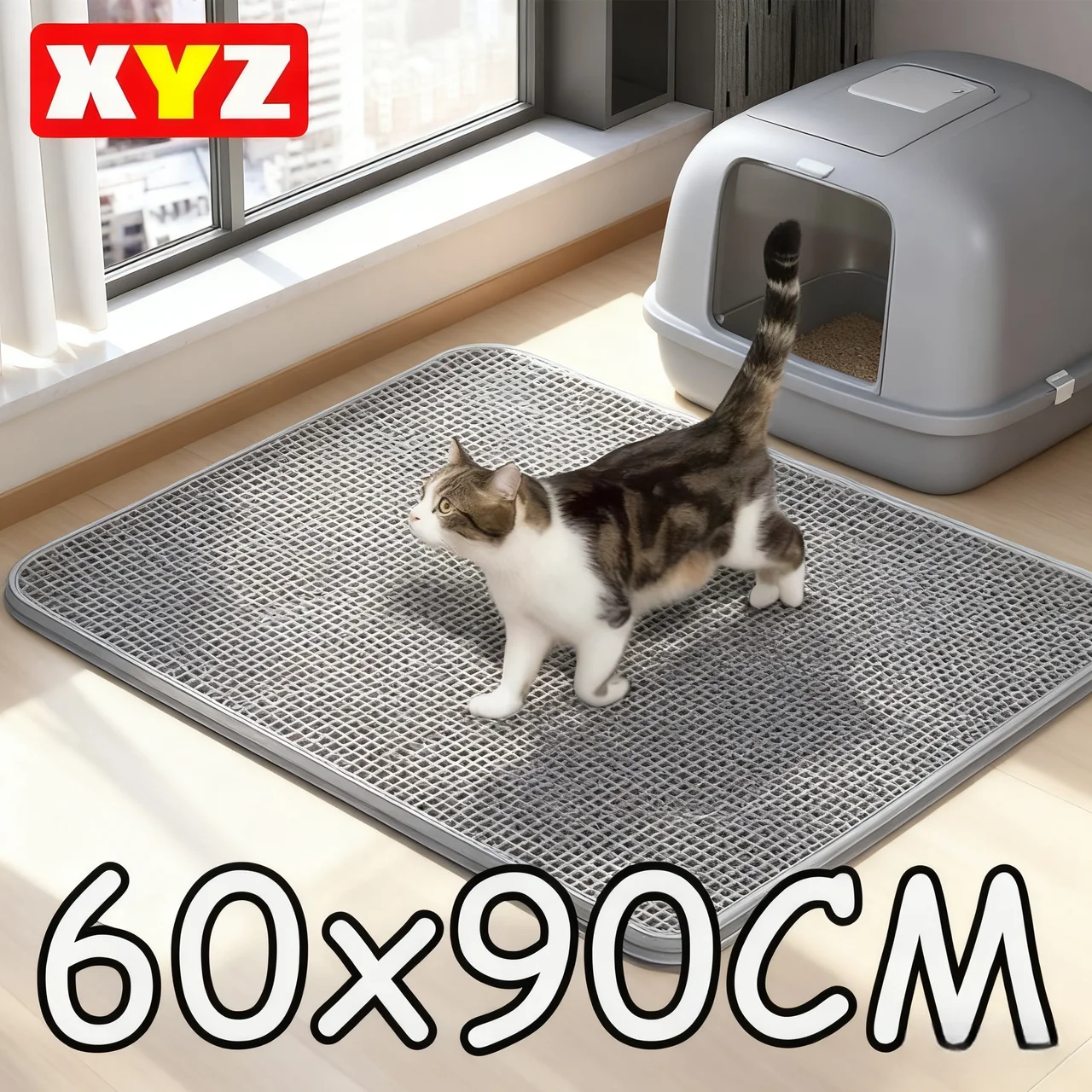 90CMX60CM Cat Litter Mat Waterproof Double Layer Pet Litter Box Mat Pet Toilet Cat Mat Nonslip Sand 1005010243018447
