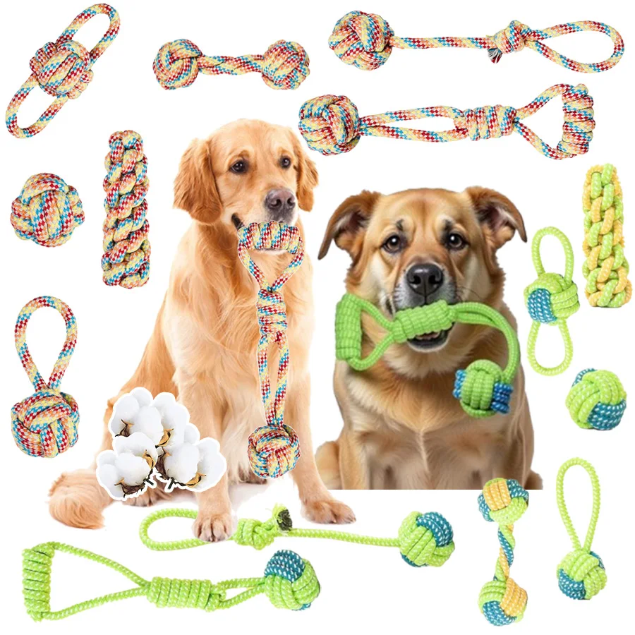 Durable training interactive dog rope toy, suitable for dog play and interaction. Dog toy set 1005010243156821