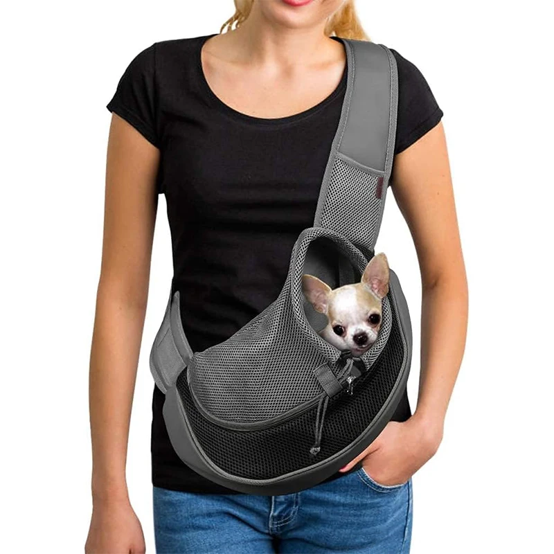 Pet Sling Carrier for Small Dogs & Cats – Hands-Free Puppy Carrier with Safety Hook 1005010246157943