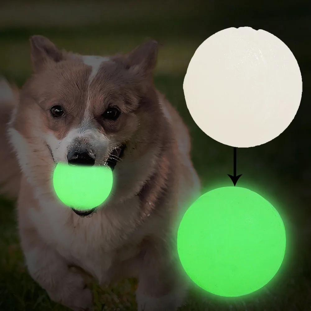 2PCS Dog Chew Toys Ball, Glow in The Dark, Durable for Teething, Pet Molar Toy To Relieve Boredom 1005010247977920