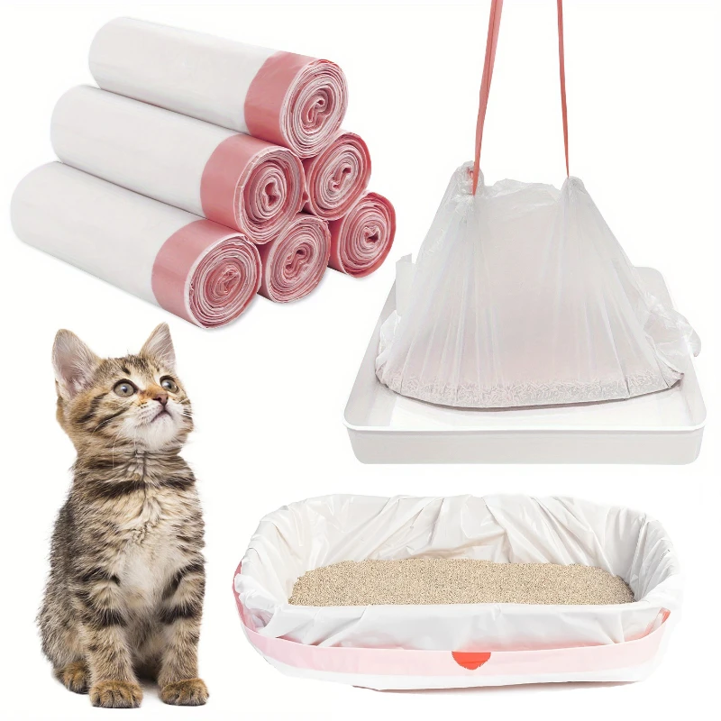 1 Roll Cat Litter Bag Pet Drawstring Garbage Bag Household Pet Shop Cat Litter Box Lining Multi 1005010248129359