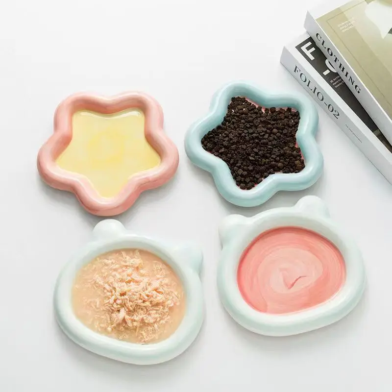New Cat ceramic bowl cute weet cat food bowl large caliber anti knock home aesthetic decoration 1005010248762108