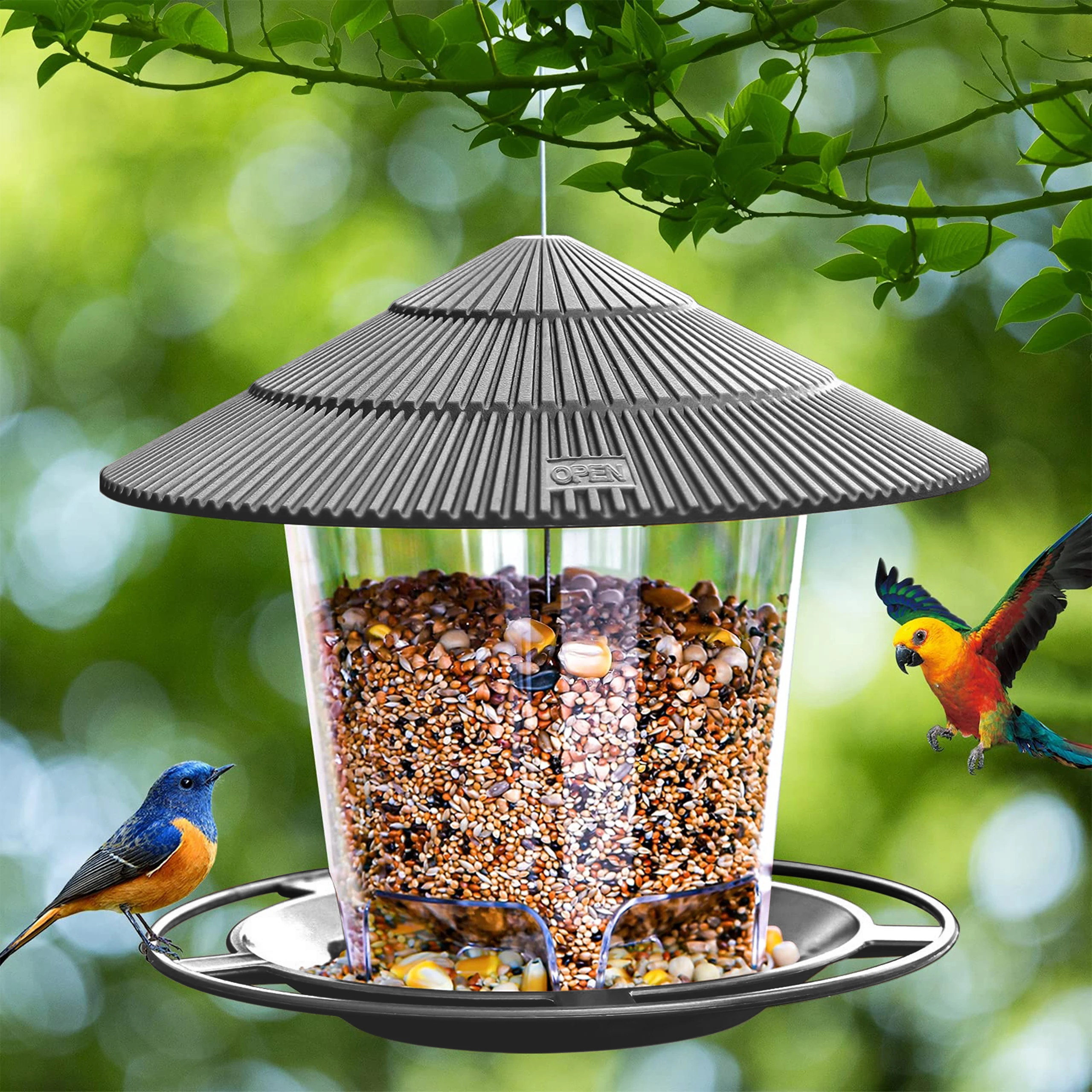 Bird Feeder Automatic Foot Feeding Tool Outdoor Bird Feeder Hanging Nut Feeding Multiple Hole 1005010249673085