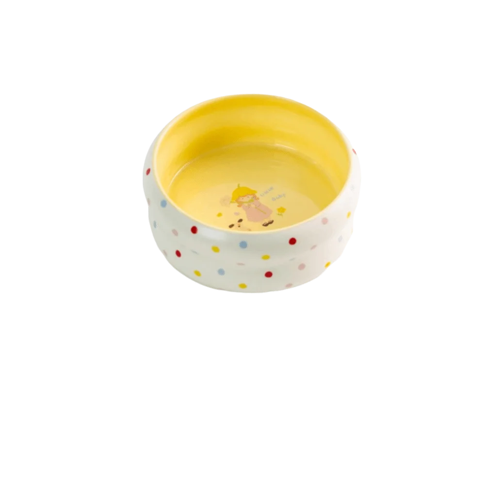 Easy Clean Wide Mouth Ceramic Cat Bowl Donut Shape Heavy Base Pet Food Bowl Cartoon Anti-Tip Pet 1005010252306766