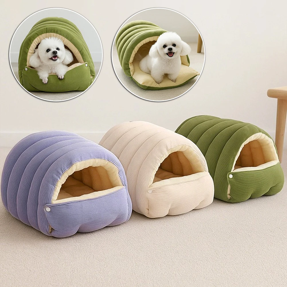 Winter Plush Cat Bed Warm Pet House Thickening Warmth Comfort Soft Kittens Sleeping Beds Cat Cave 1005010258267145