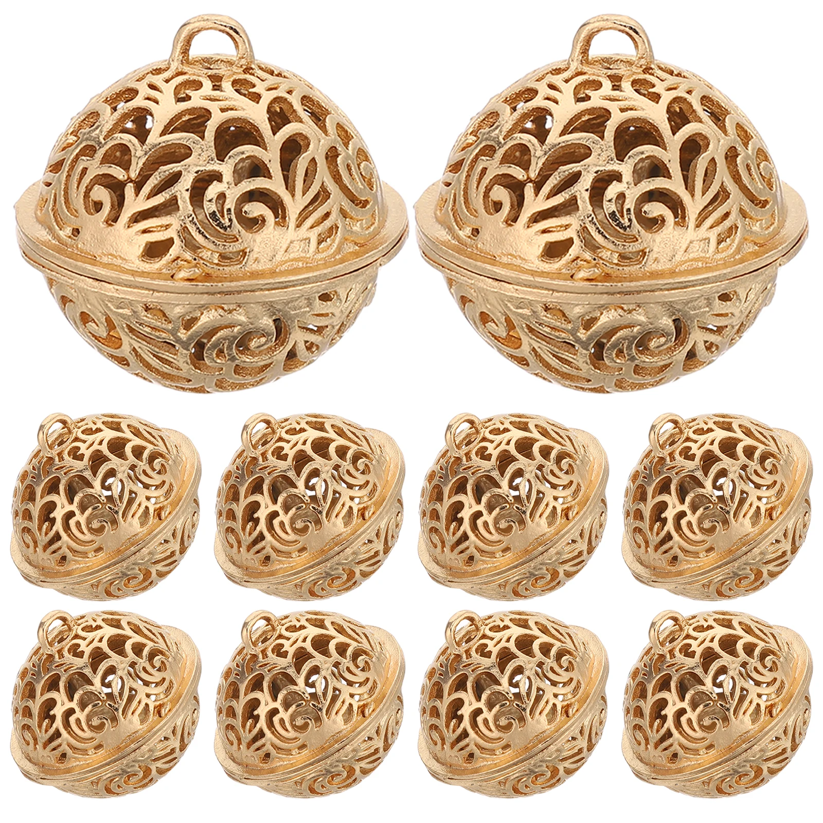 10Pcs Hollow Jingle Bells Vintage Tin Alloy Electroplated Hollow Craft Bells for DIY Home 1005010258436923