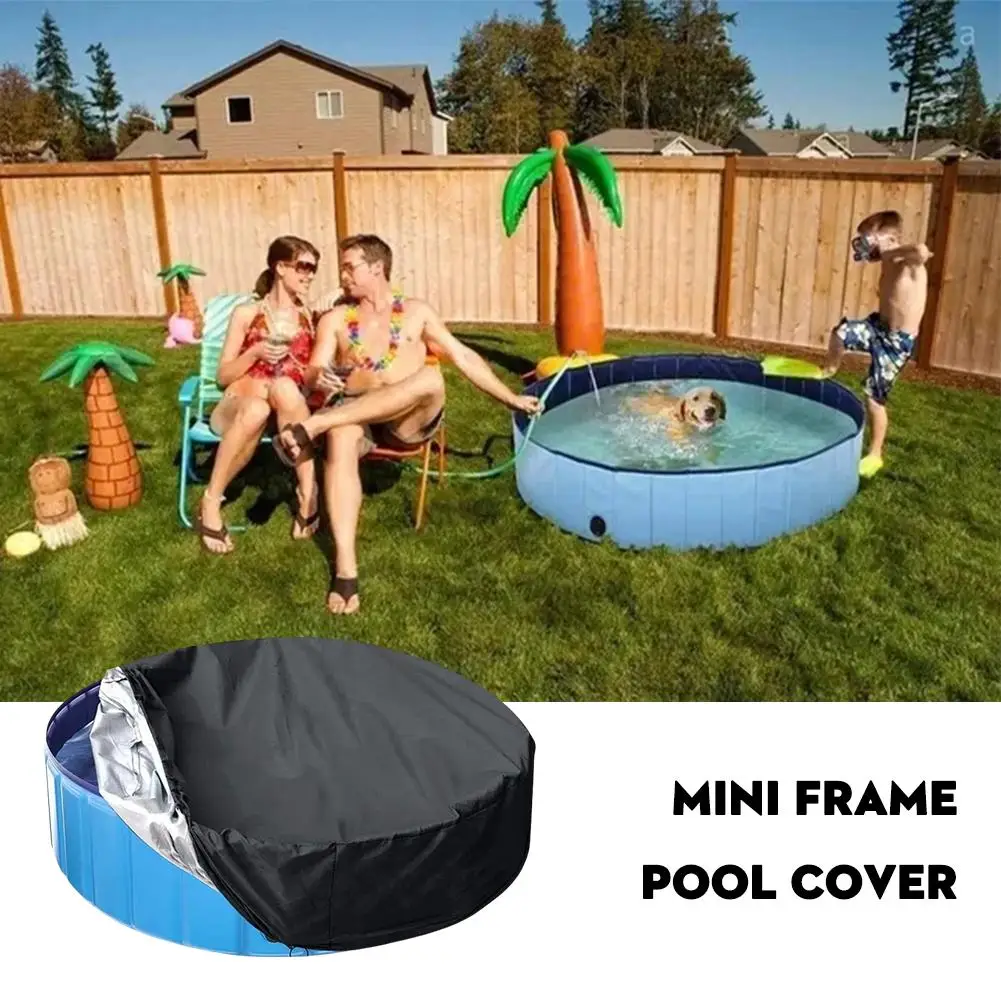 Portable Dog Pool Cover Round Easy Set Pool Cover Foldable Pet Bath Pool Cover Above Ground Bathing 1005010263229562