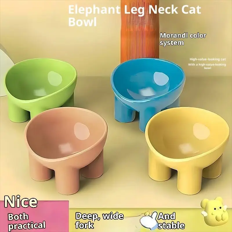 Elevated Cat Bowl With Stand, Durable Plastic Pet Food & Water Dish 1005010274055715