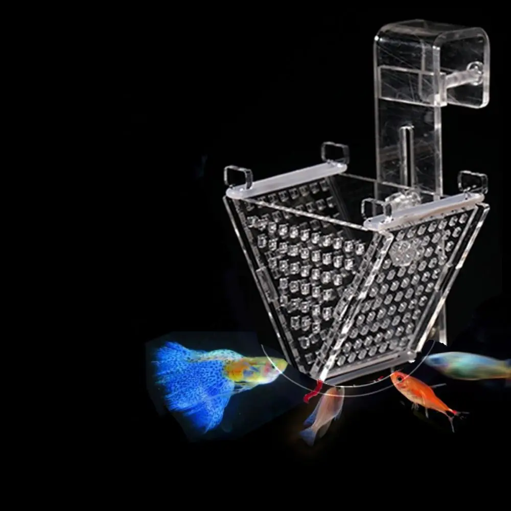 Acrylic Red Blood Worm Fish Feeder Clear Hanging Tank Feeding Cup with Suction Mini Funnel Earthworm 1005010278344769