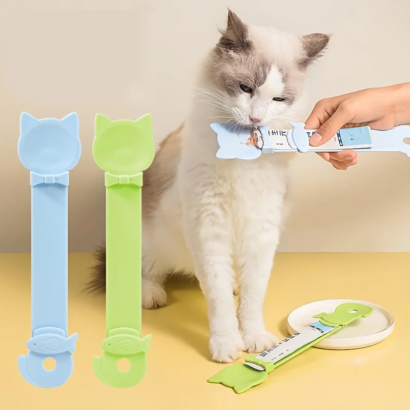 Easy-Squeeze Cat Treat Dispenser, Long Handle Lickable Wet Food Feeder for Cats 1005010279833920