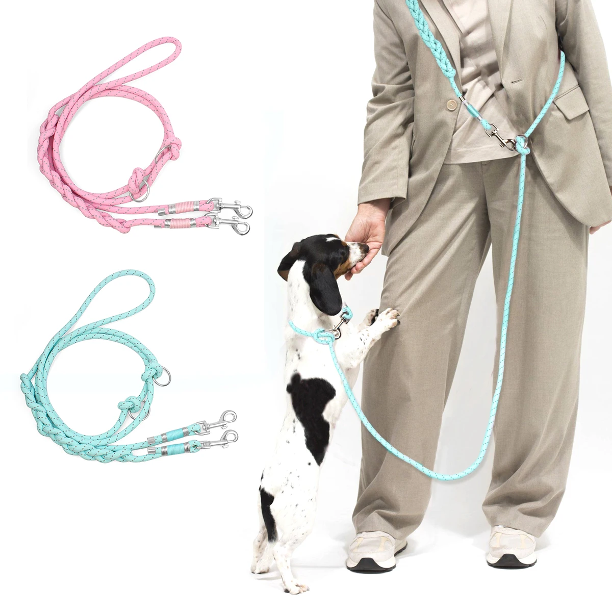 Pet Dog Leashes Adjustable Free Hands Rope Outdoor Reflective Nylon Walking Dog Running Travels For 1005010288288596