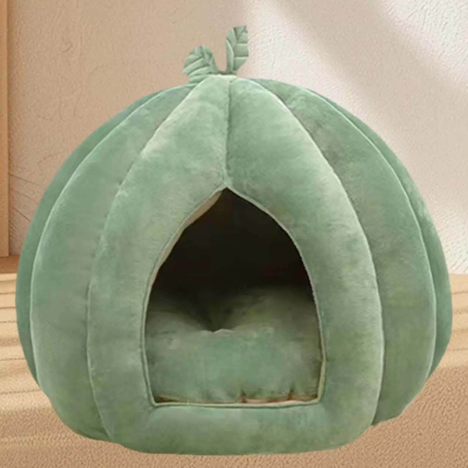 Halloween Thickened Pet Bed Enclosed Cat Nest Warm Cat Bed Pumpkin Shape Pet Sleeping House For 1005010288844646