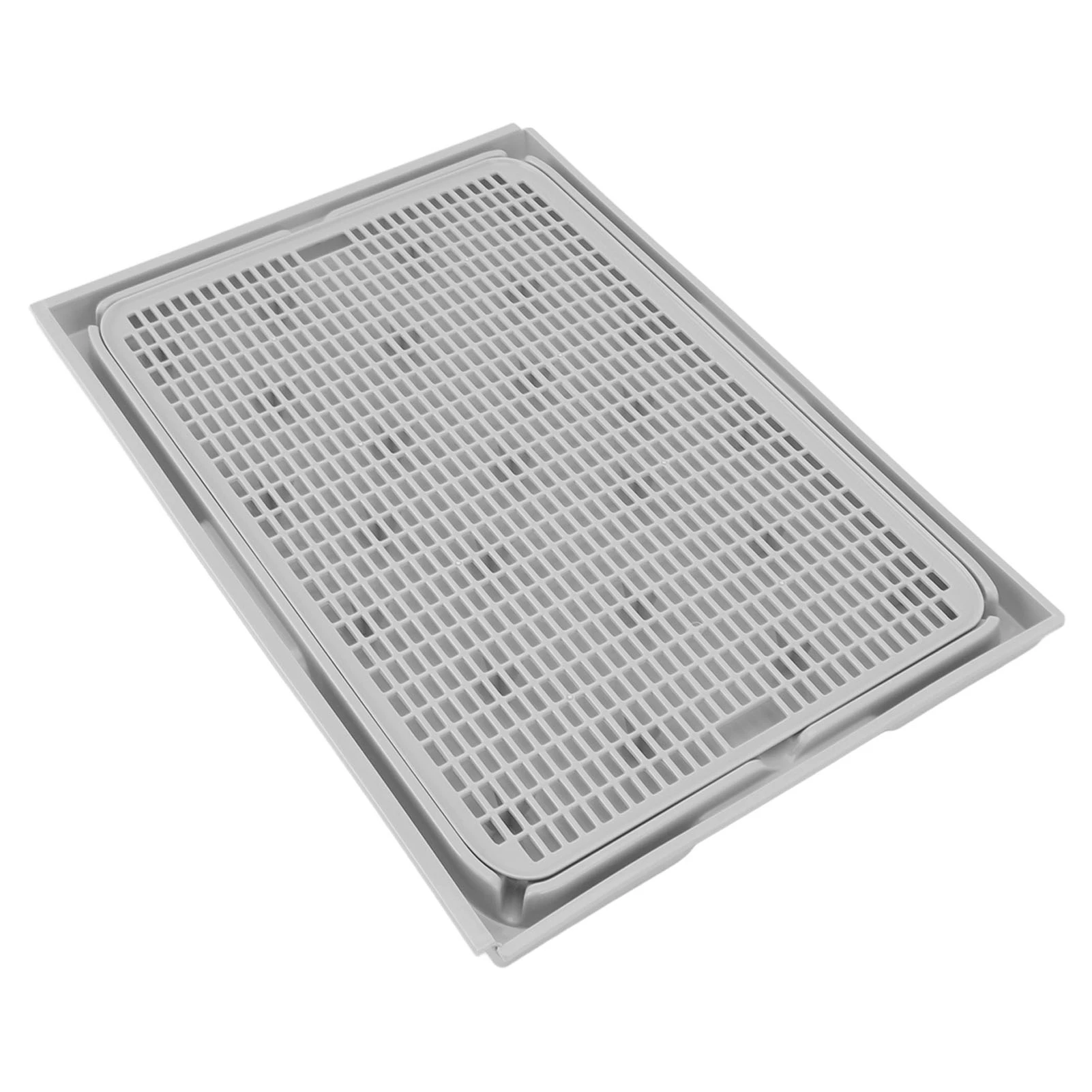 Cat Litter Box Mat 41x28x2cm Spacious Plastic Double Layer Washable Cat Litter Catcher Mat with 1005010289477074