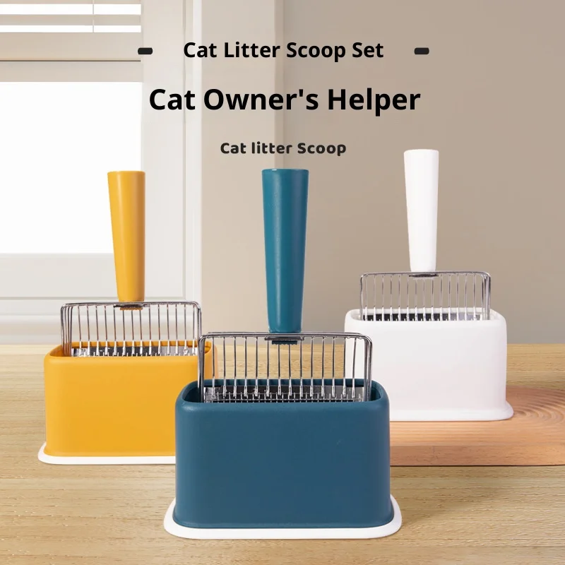 Cat Litter Scoop Set Long Handle Sifting Litter Box Scoop with Stand Pet Shovel for Kitty Waste Cat 1005010295570189