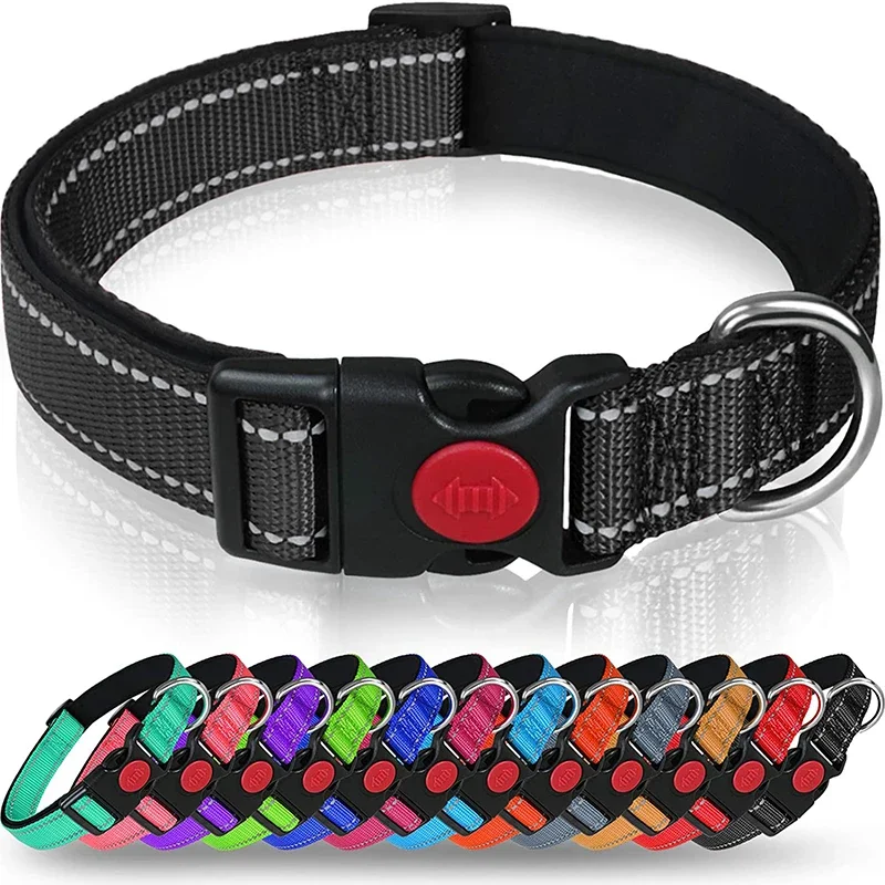 Reflective Nylon Dog and Cat Collar, Adjustable Pet Safety Collar 1005010296493546