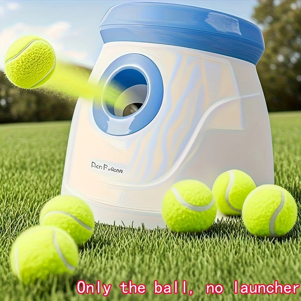Interactive Dog Rubber Tennis Chew Toy, High Elasticity, Battery-Free, Striped Pattern 1005010297136612