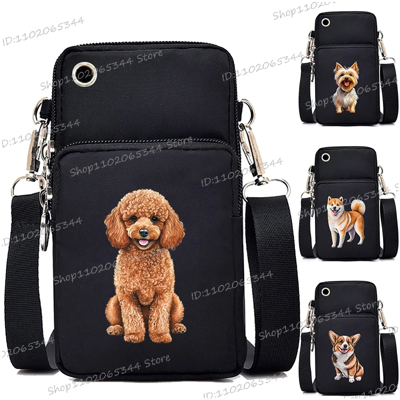 Animal Dog Series Shiba Inu Corgi Poodle Beagle Print Mini Mobile Phone Bag Women Men Cartoon Funny 1005010298177603