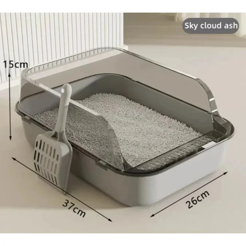 Kitty Sandbox Cat Litter Box Semi-Enclosed Splashproof Tray Toilet Cleaning Basin Supplies Pet 1005010303525329