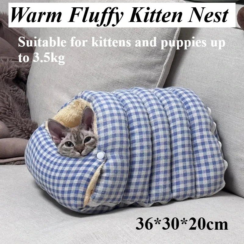 3kg Winter Cat Dog House Closed Security Warm Plus Velvet Cold Cat Sleep Wrapped Pet Detachable 1005010306573793