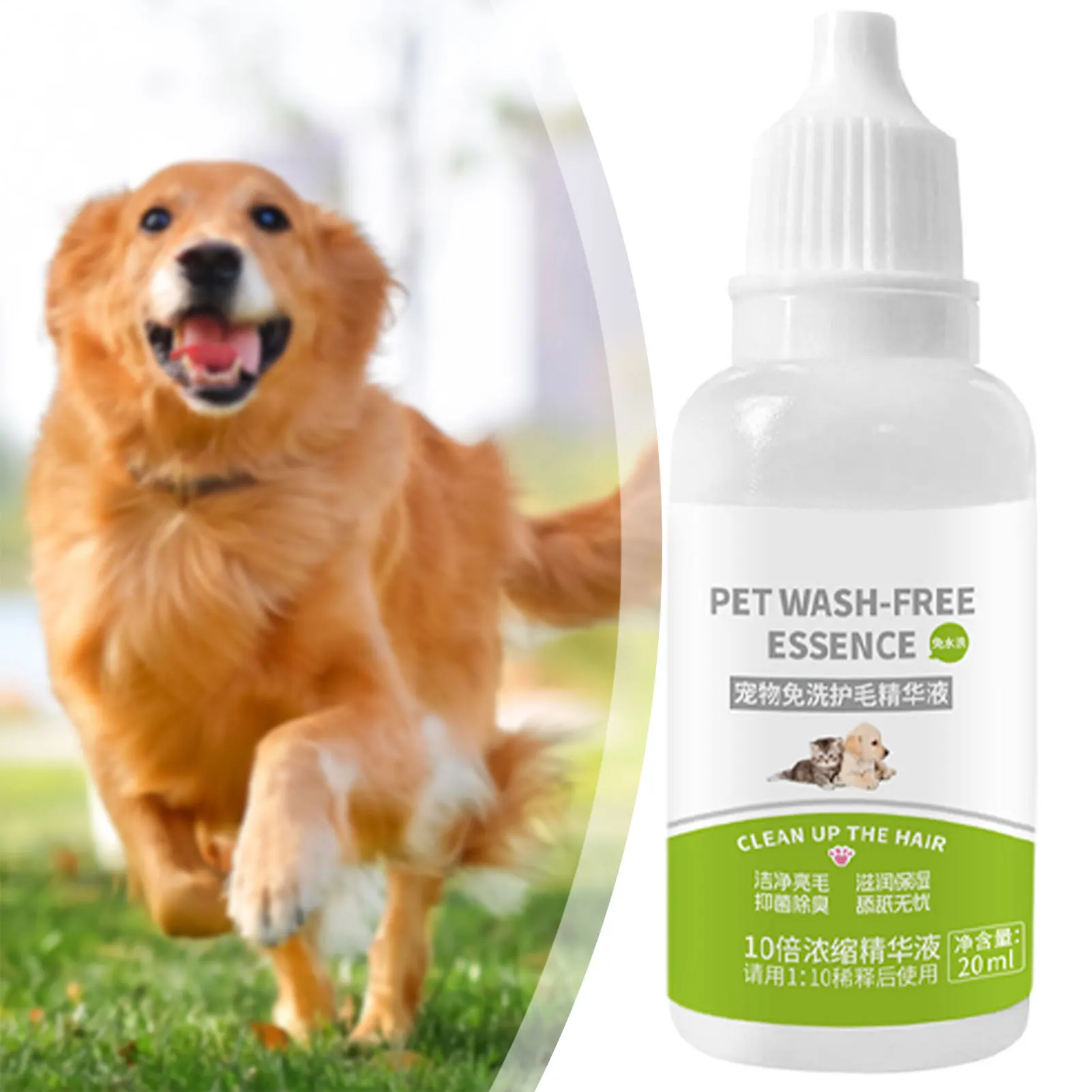 Pet Dry Shampoo Spray Puppy Gentle No-Rinses Fur Cleaner Eliminates Odor Long-Lasting Fresh-Scent 1005010307178112