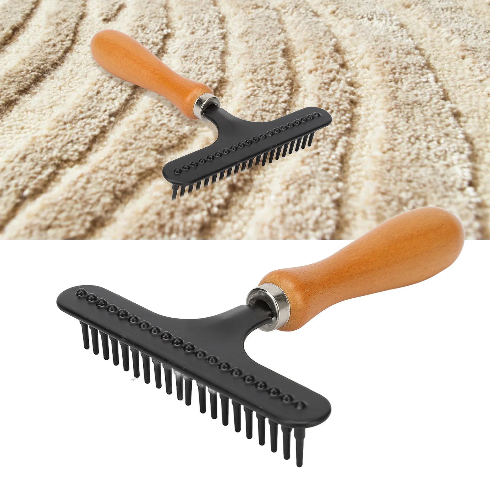 Pet Grooming Brush Pet Brush Handheld Cat Grooming Rake Wooden Handle Pet Hair Deshedding 1005010308451469
