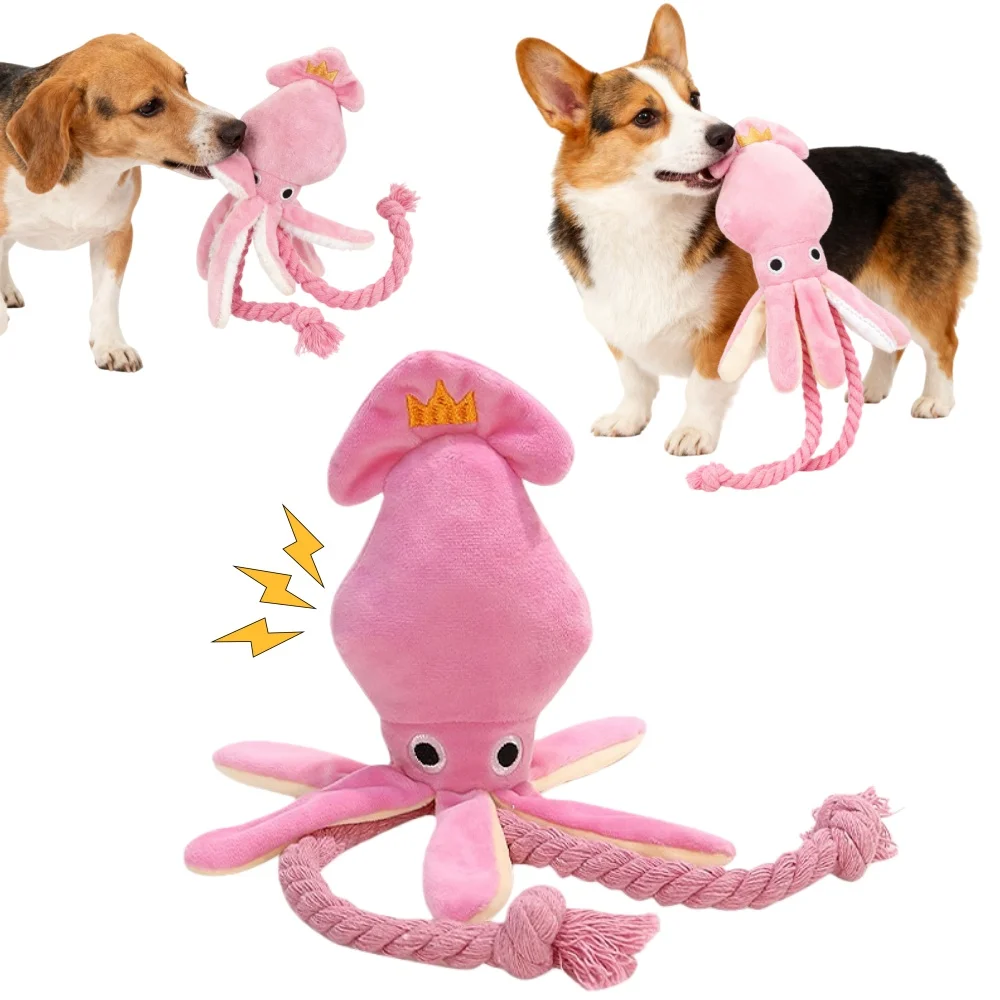 Squid Toys For Dog Puppy Chew Toys Dog Teeth Cleaning Pet Toys Octopus Plush Toys BB Cute Rope Toy 1005010308898919