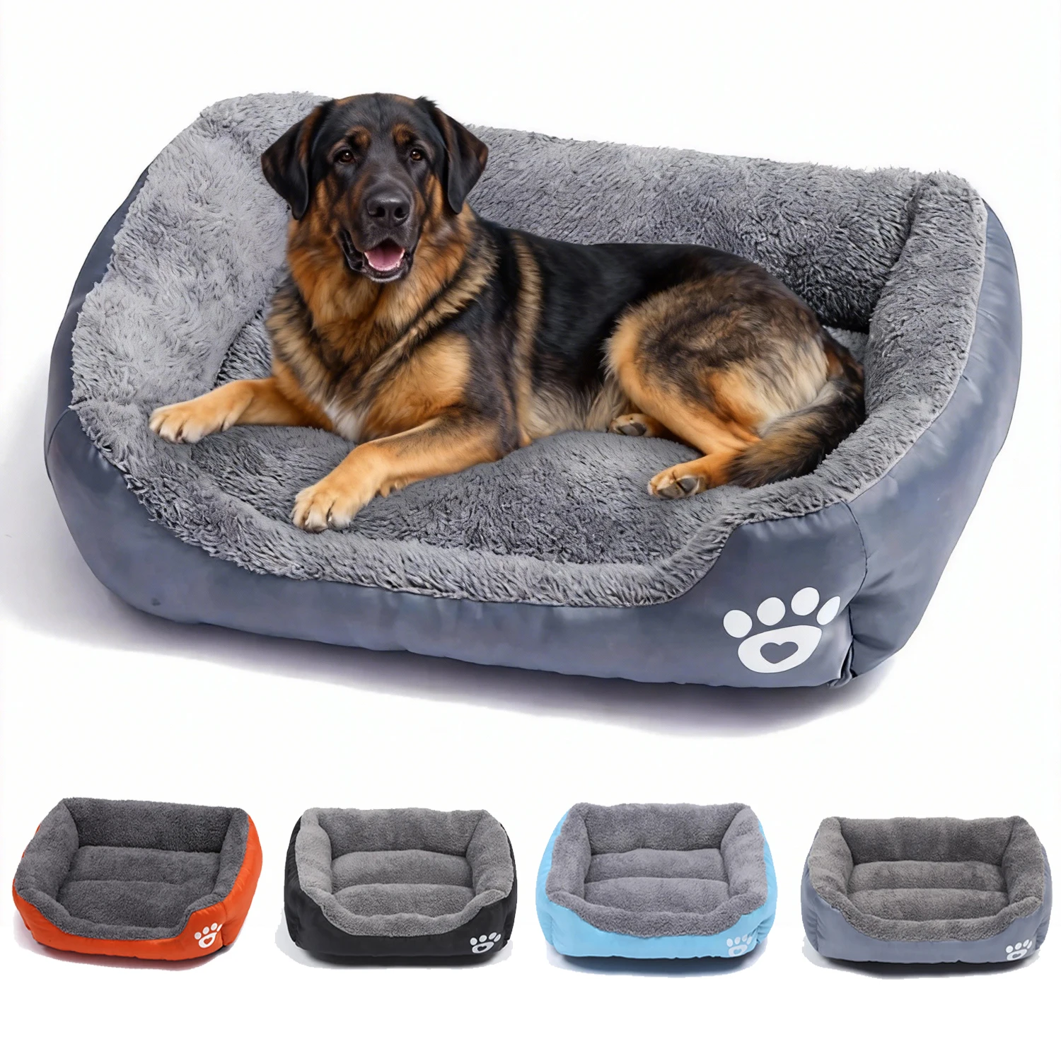 Soft Square Large Dog Sofa Elastic Dog House Cushion Winter Warm Medium Dog Bed Washable Cat Kennel 1005010311062691